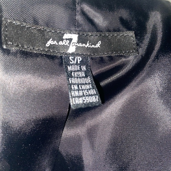 7 For All Mankind‎ Faux Shearling Bomber Jacket in Black and White, Size S - Picture 7 of 8